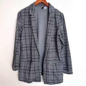 H&M Black and White Plaid Blazer Size Small